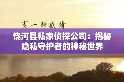 饶河县私家侦探公司：揭秘隐私守护者的神秘世界