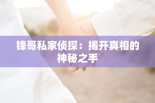锋哥私家侦探：揭开真相的神秘之手