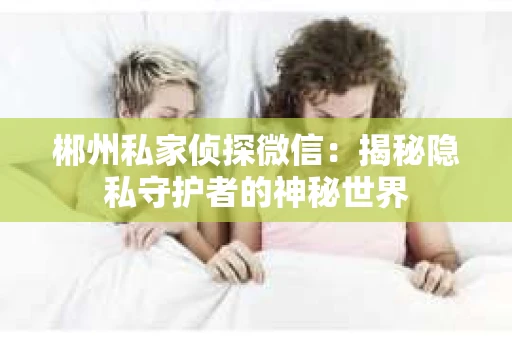 郴州私家侦探微信：揭秘隐私守护者的神秘世界