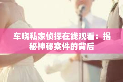 车晓私家侦探在线观看：揭秘神秘案件的背后