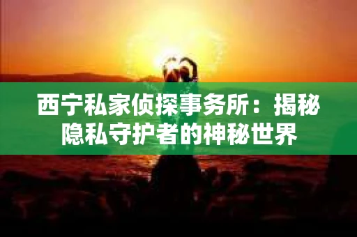 西宁私家侦探事务所：揭秘隐私守护者的神秘世界