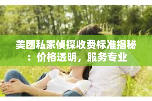 美团私家侦探收费标准揭秘：价格透明，服务专业
